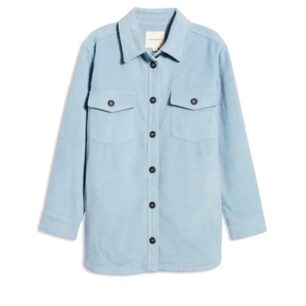 NWOT- THREAD & SUPPLY- Shirt Jacket in sky blue size L - Picture 5 of 10